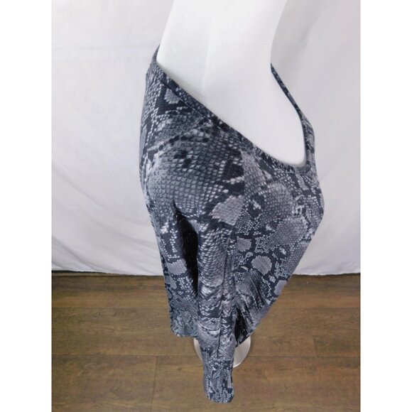 Express Gray Black Snake Print Dolman Top S - Scoop Neck - Excellent - Picture 8 of 11